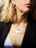 Vermeil Herringbone Chain Necklace pictured on model 