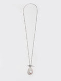 Sterling Silver Pearl & Toggle Necklace