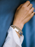 Polished Sterling Silver XXL Thick Rounded Chain pictured on models wrist. 