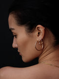Annika Hoops pictured on model in first piercing. 