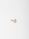 14kt Yellow Gold Mini Star Stud pictured on light grey background 