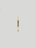 14kt Yellow Gold Gemstone Long Rod Stud pictured on light grey background.