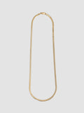 Vermeil Herringbone Chain Necklace pictured on light grey background.