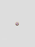 14kt Yellow Gold Pink Sapphire Stud pictured on light grey background. 