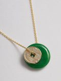 Close up of Jade Coin Pendant