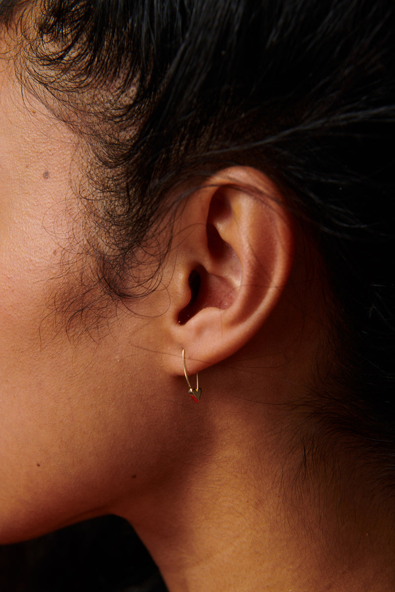 Heart safety pin earrings Clearance