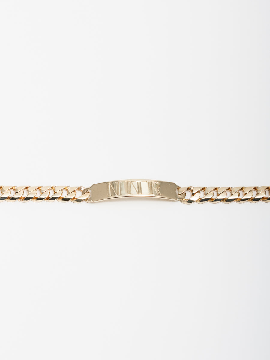 The Single Block Letter Curb Chain Bracelet