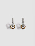 Pierced Duo Gemstone Pave Barbell Huggies