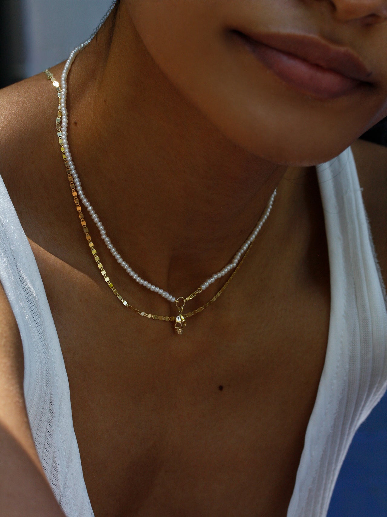 Skull Pearl Choker