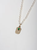 Pearl Octagonal ID Lucky Charm Necklace - Archival Collection