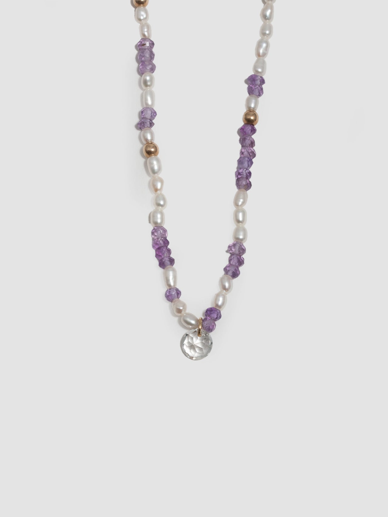 Amethyst Pearl Glitch Necklace - Archival Collection
