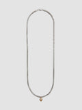 Gordita Necklace: Sterling Silver Round Box Chain 3.3mm Wide 20'' Total Length 14kt Yellow Gold Puff Heart Pendant