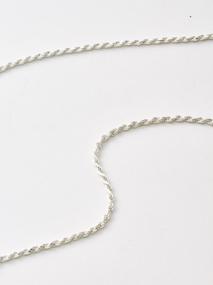 Sterling Silver Twisted Rope Chain Necklace