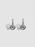 Pierced Duo Gemstone Pave Barbell Huggies