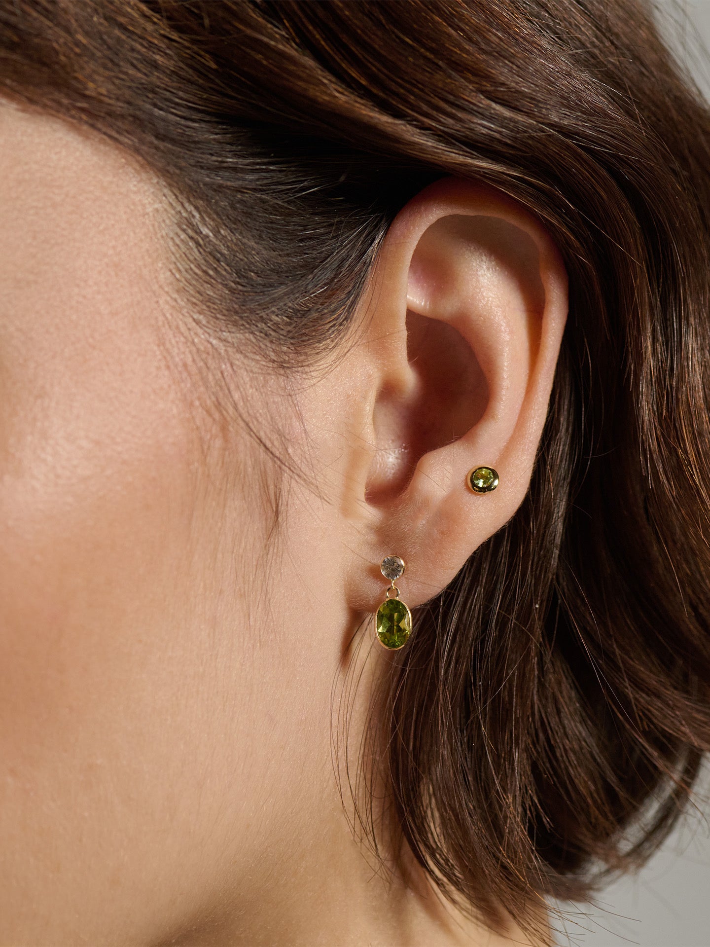 Peridot Bezel Stud