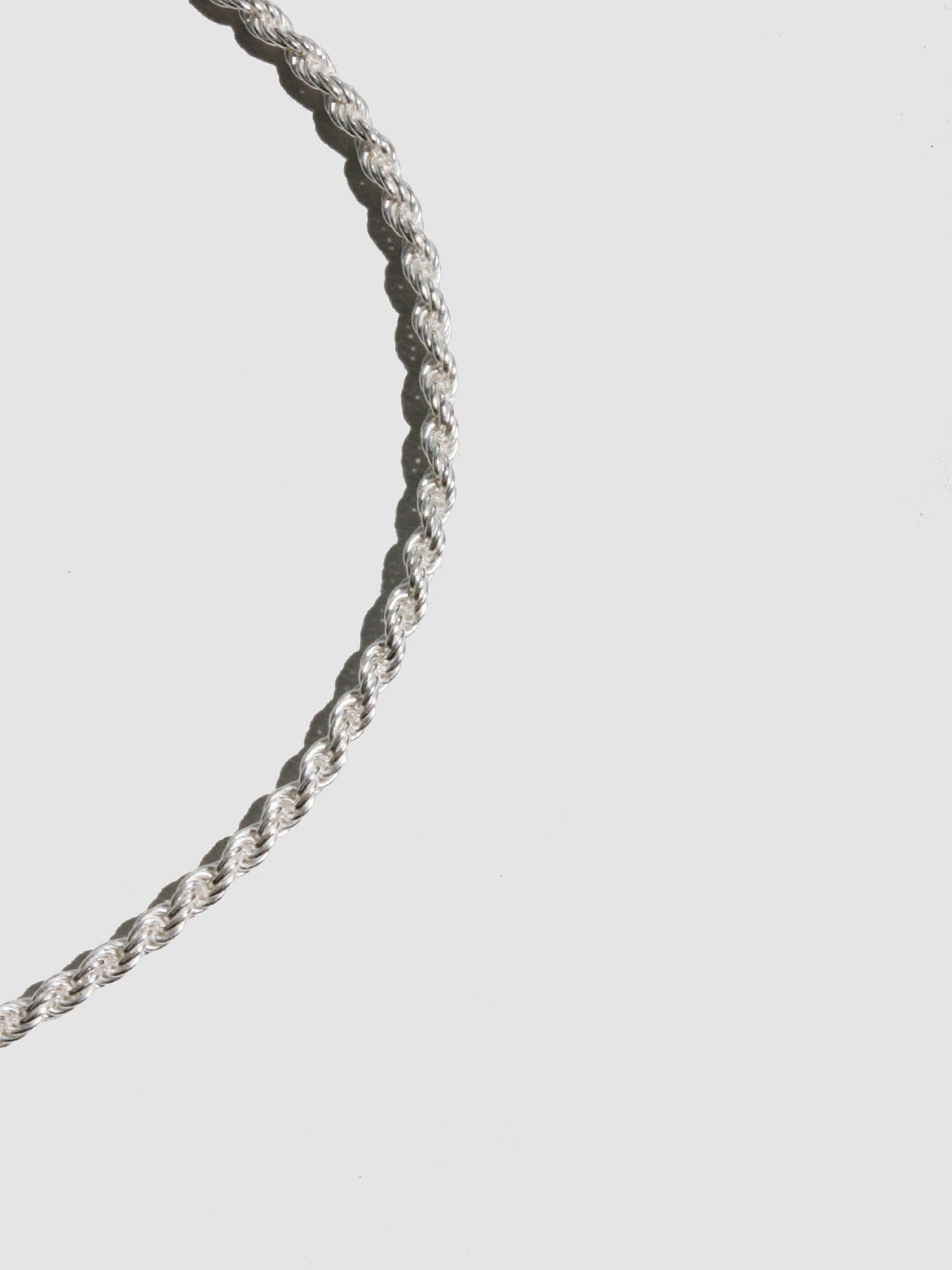 Sterling Silver Twisted Rope Chain Necklace