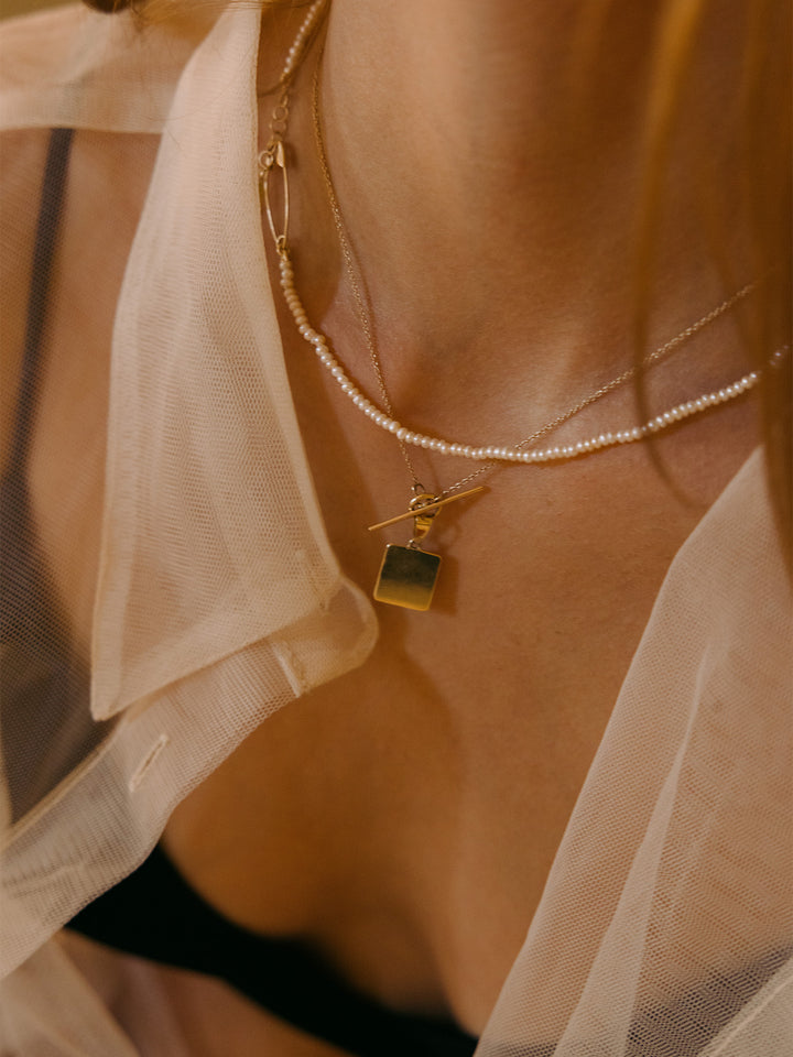 Seed Pearl Safety Pin Choker