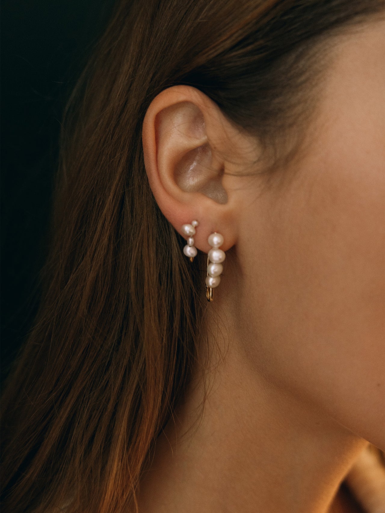 Mini Mixed Pearl Safety Pin Earring