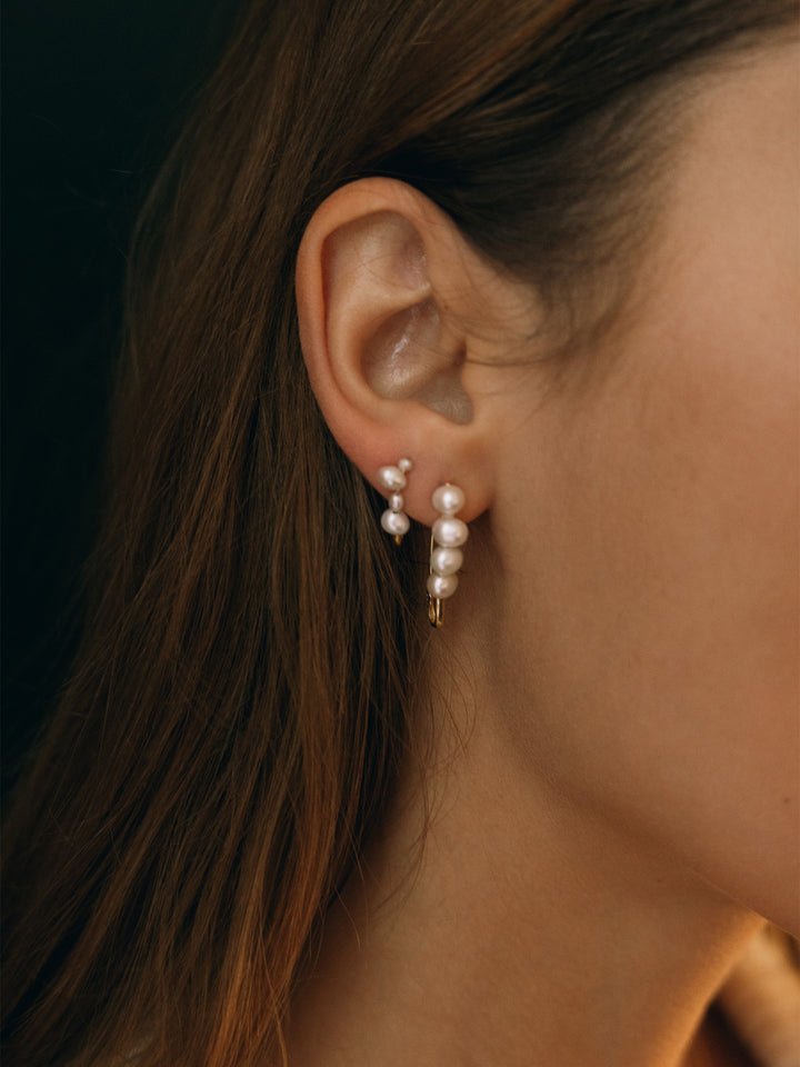 Mini Mixed Pearl Safety Pin Earring