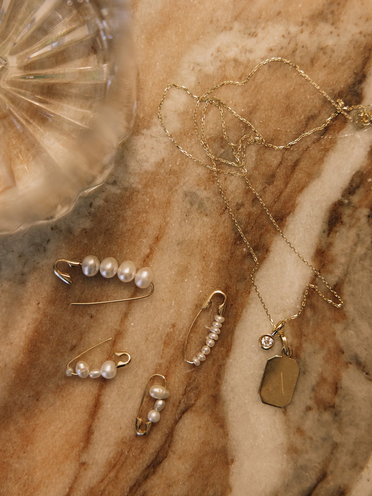 XL Pearl Safety Pin Earring