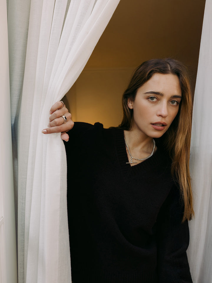 Industrial T-Bar Curb Chain Necklace