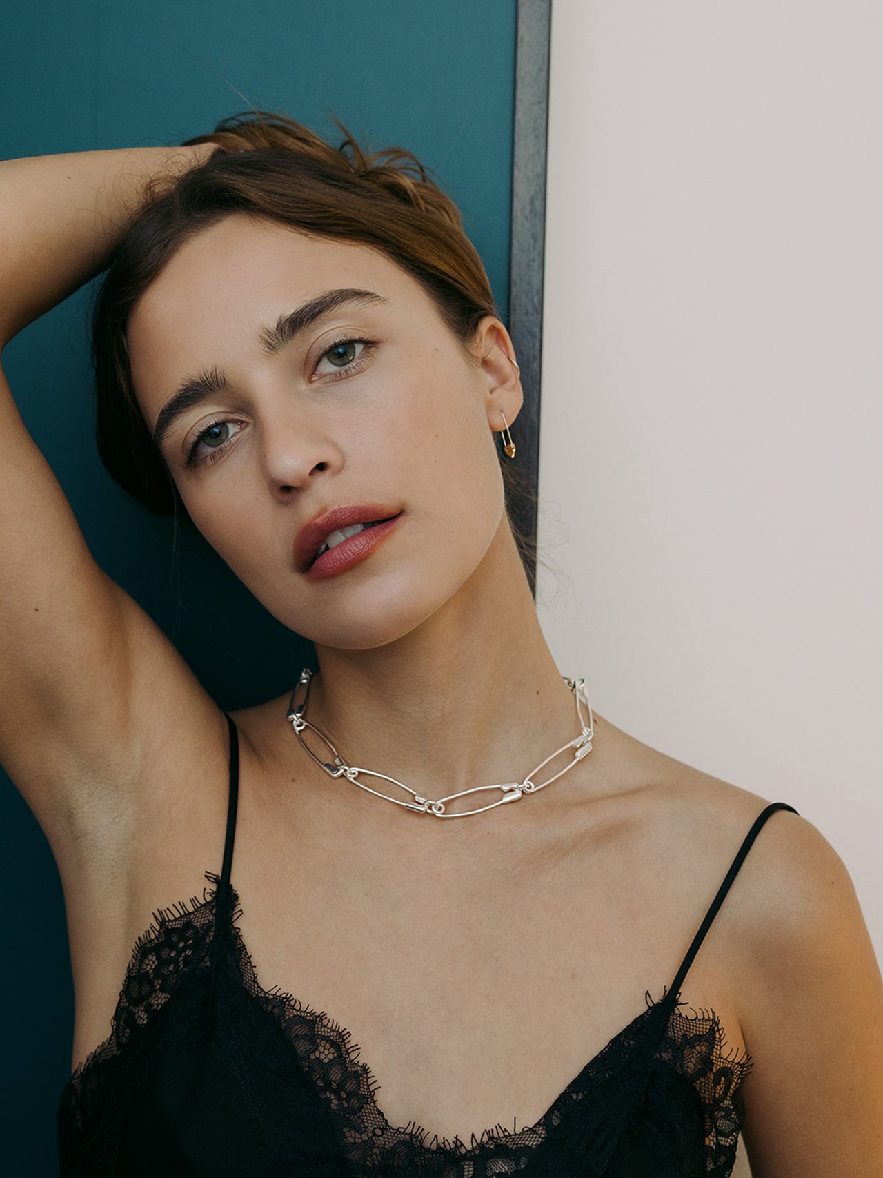 Heart Safety Pin Earring