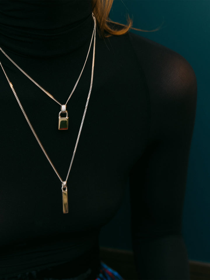 Mixed Metal Zipper Pendant