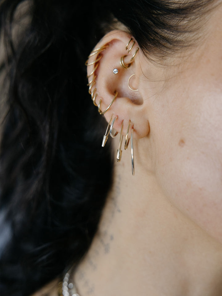 Mini Triangle Safety Pin Earring