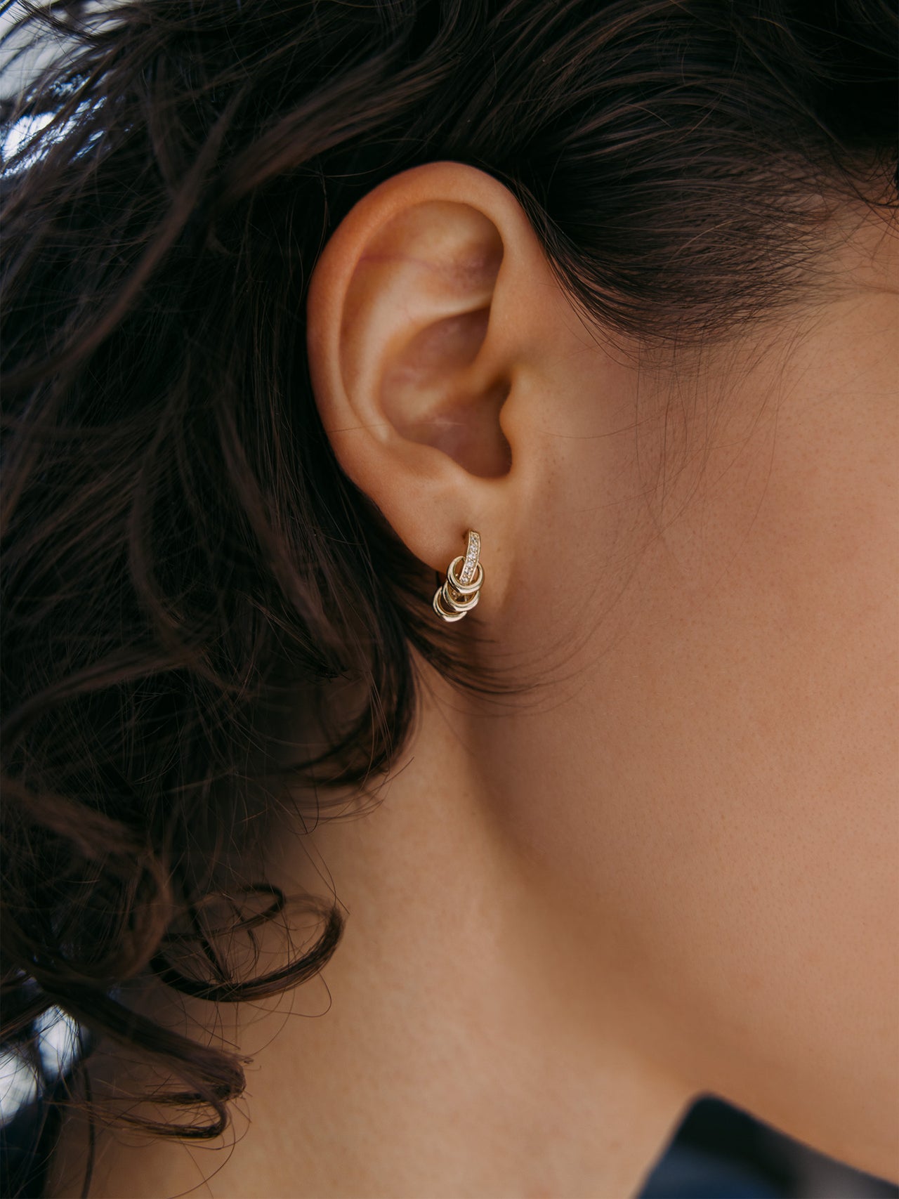 Diamond Pierced Huggies