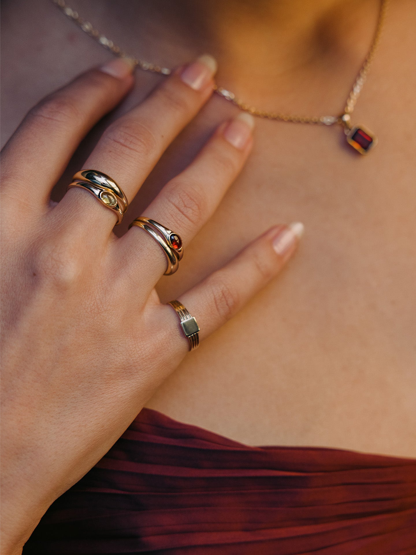 Mini Garnet Signet