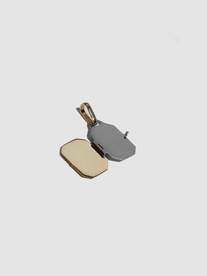 Mixed Metal Octagonal Locket Pendant x okay______fine