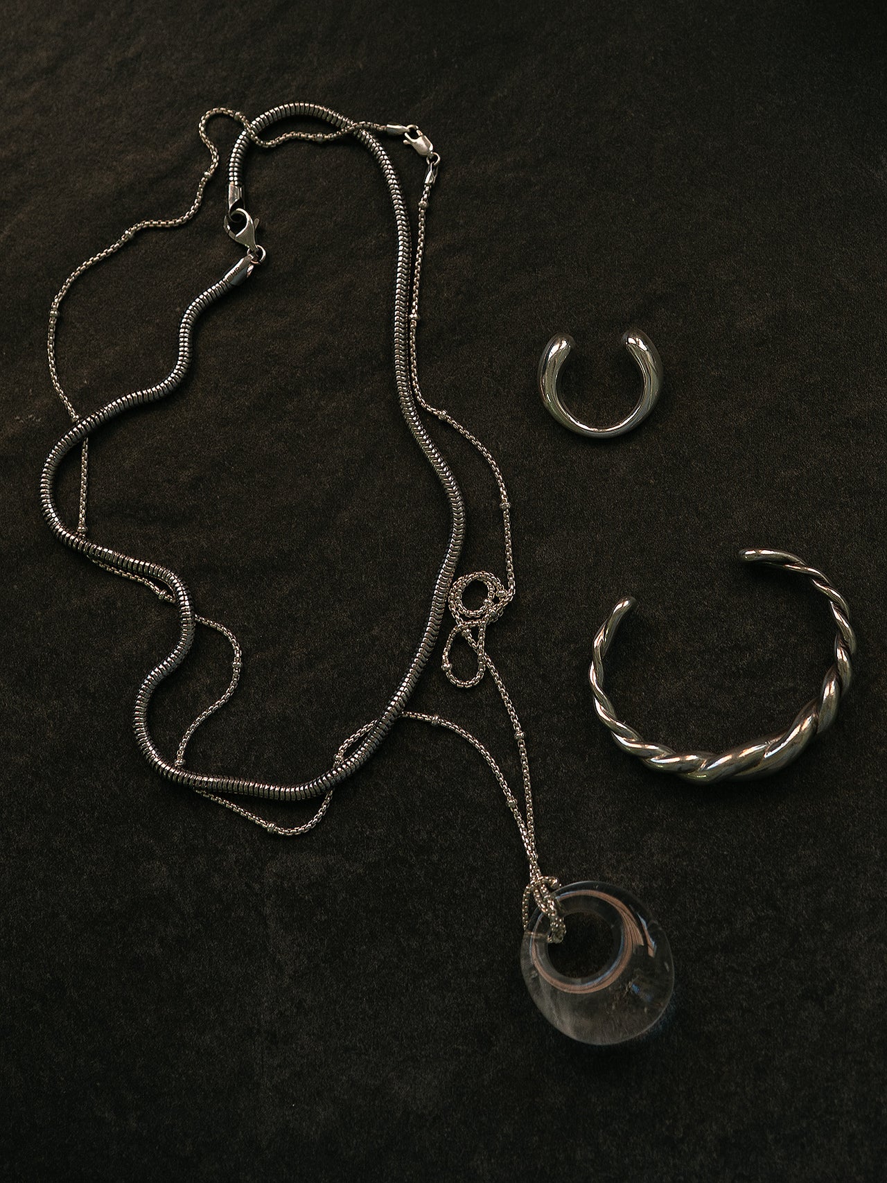 Clear Quartz Satellite Necklace - Archival Collection