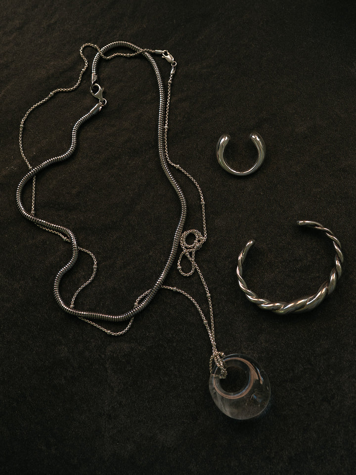 Clear Quartz Satellite Necklace - Archival Collection