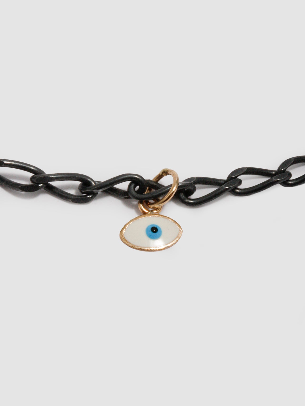 Oxidized Evil Eye Chain Anklet - Archival Collection
