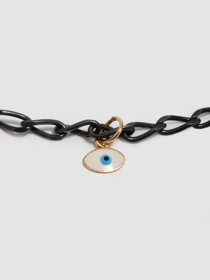 Oxidized Evil Eye Chain Anklet - Archival Collection