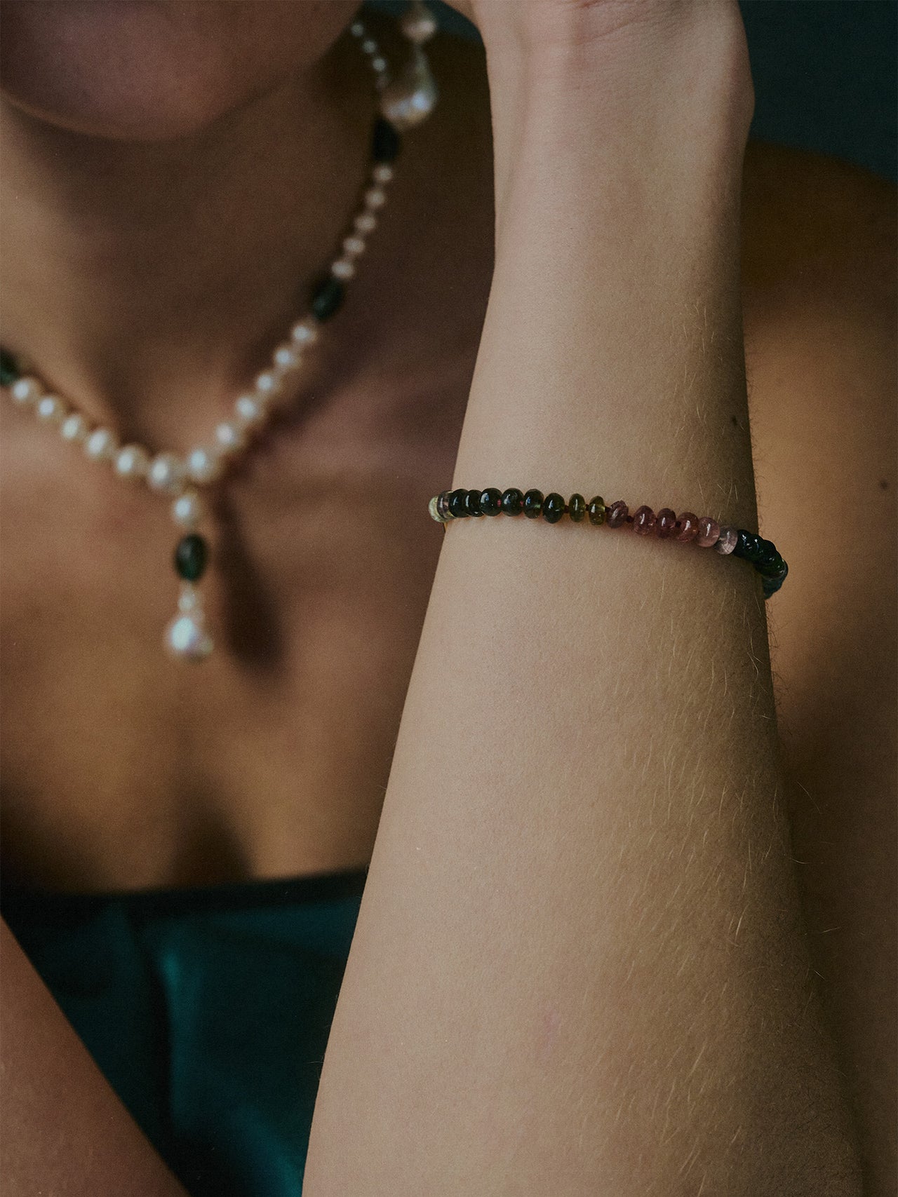 Tourmaline Safety Pin Bracelet