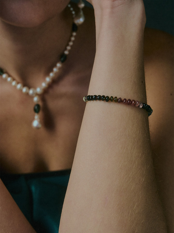 Tourmaline Safety Pin Bracelet
