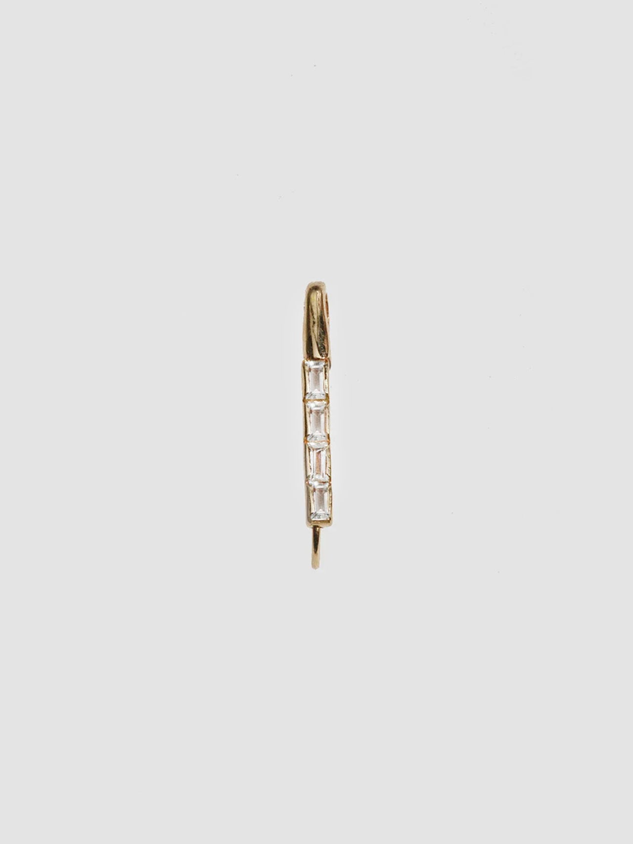 Baguette Safety Pin Earring