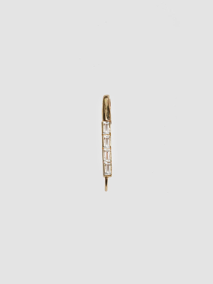 Baguette Safety Pin Earring