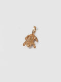 14kt Yellow Gold Frog Charm shot on white background.