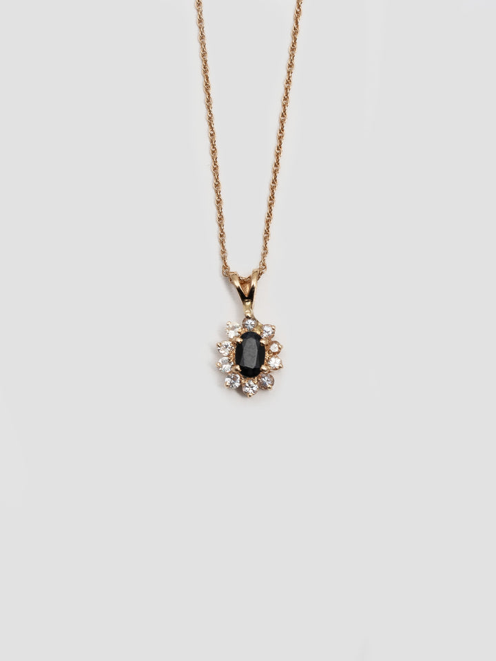 Round blue star sapphire necklace vintage milgrain floral sapphire Pen –  Ohjewel