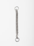 Sterling Silver Solid Industrial Diamond Cut Key Chain pictured on light grey background. 