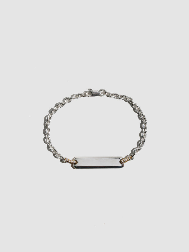 Pave Diamond Tablet ID Bracelet - Archival Collection