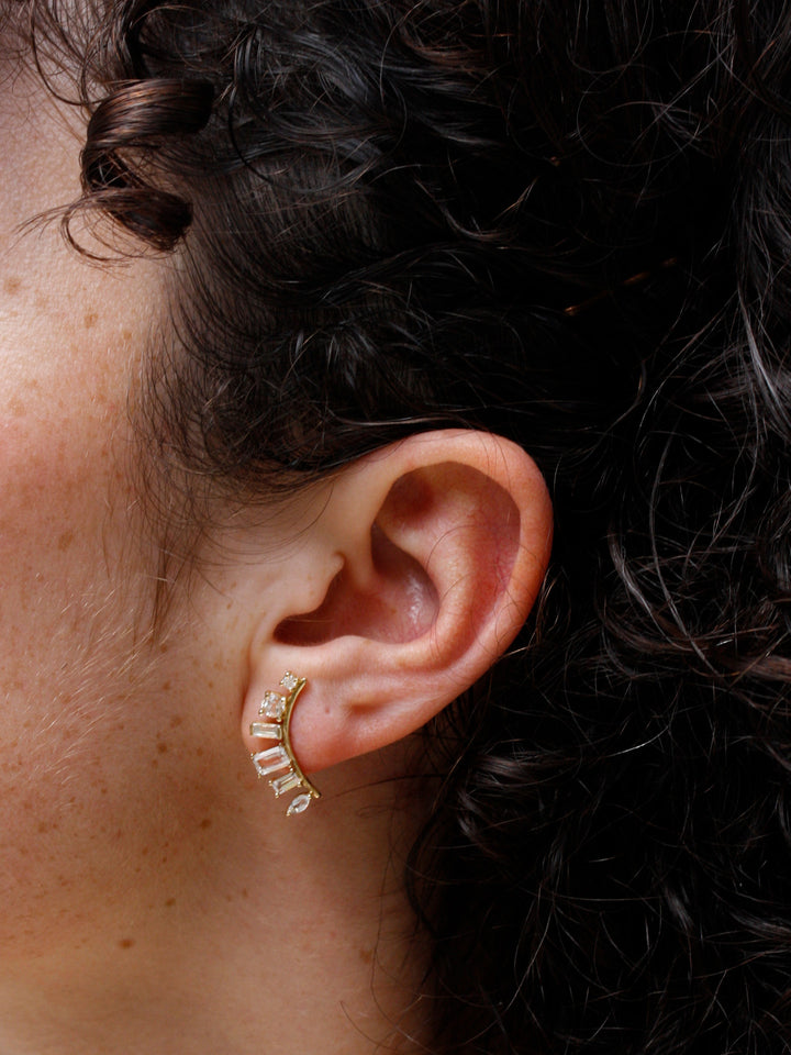 Multi-Shaped Gem Arc Stud - Archival Collection