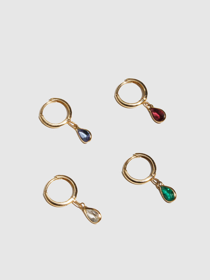 Mini Gem Bezel Huggie