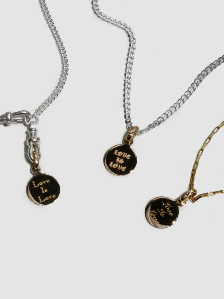 'Love Is Love' Mini Disk Pendant