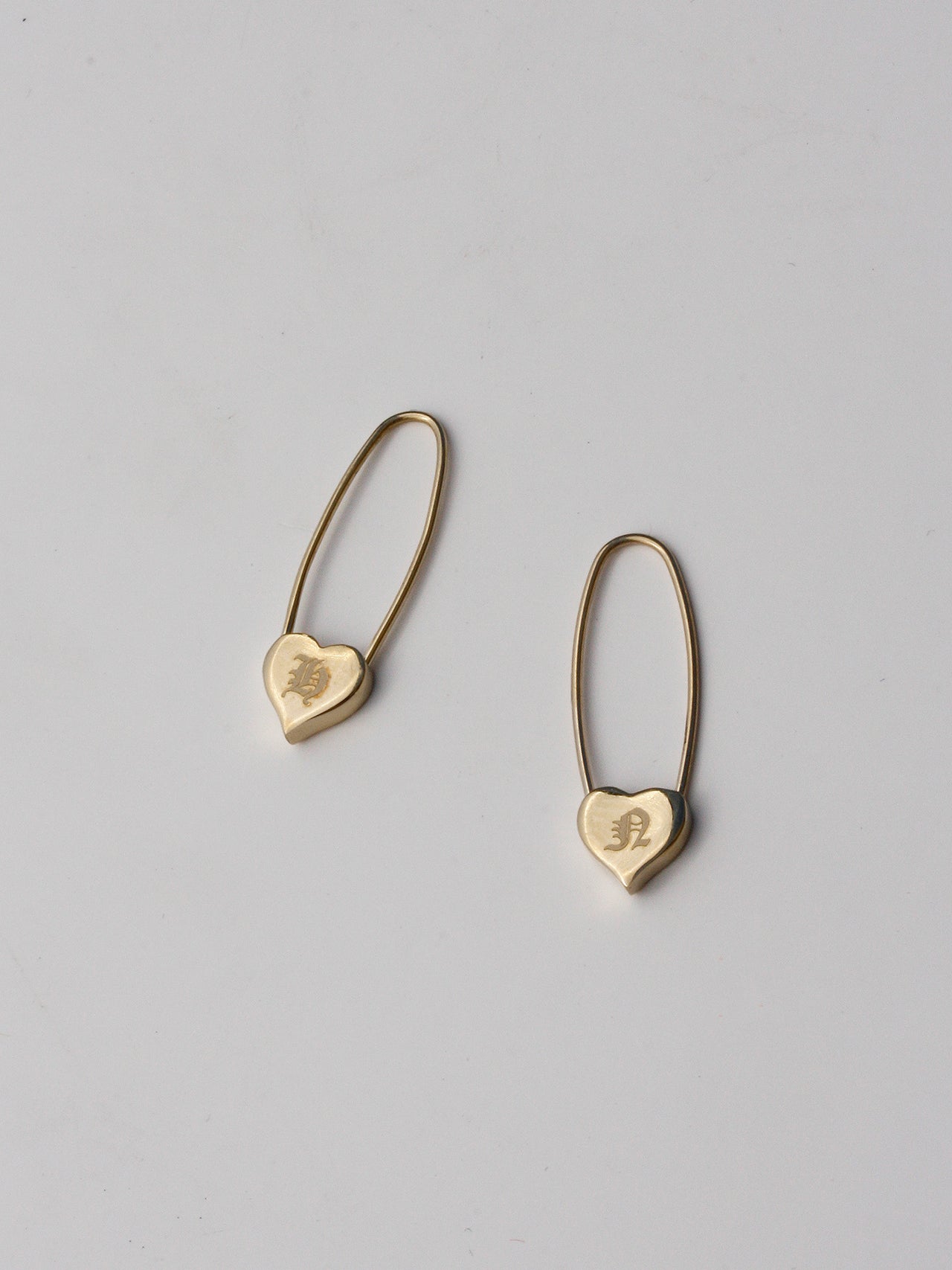 Heart Safety Pin Earring