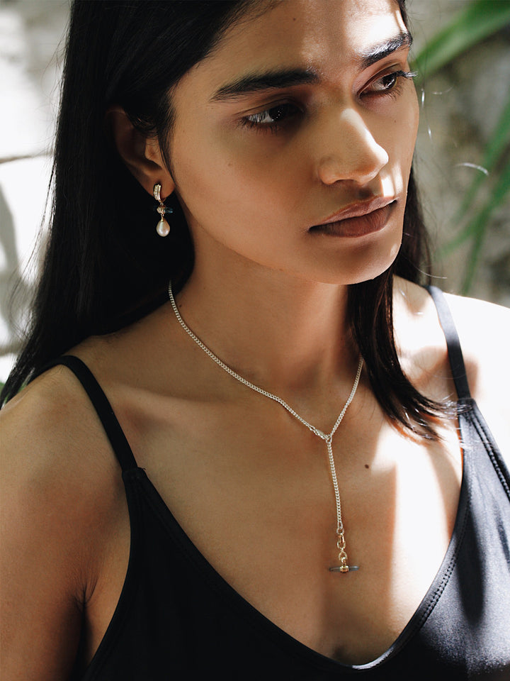 Lunette Barbell Chandelier Hoops
