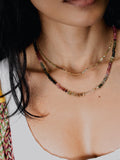 Tourmaline Safety Pin Necklace