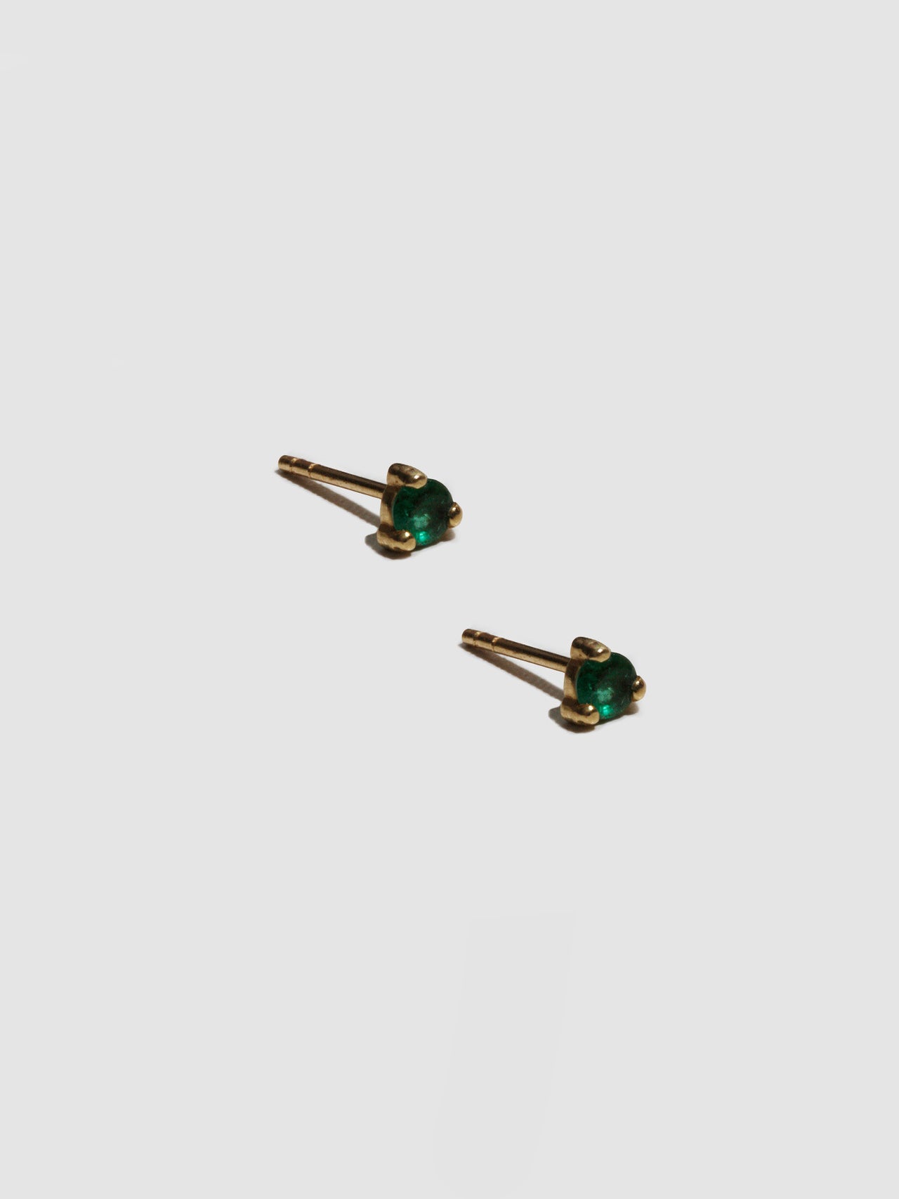 3mm Emerald Studs - Archival Collection